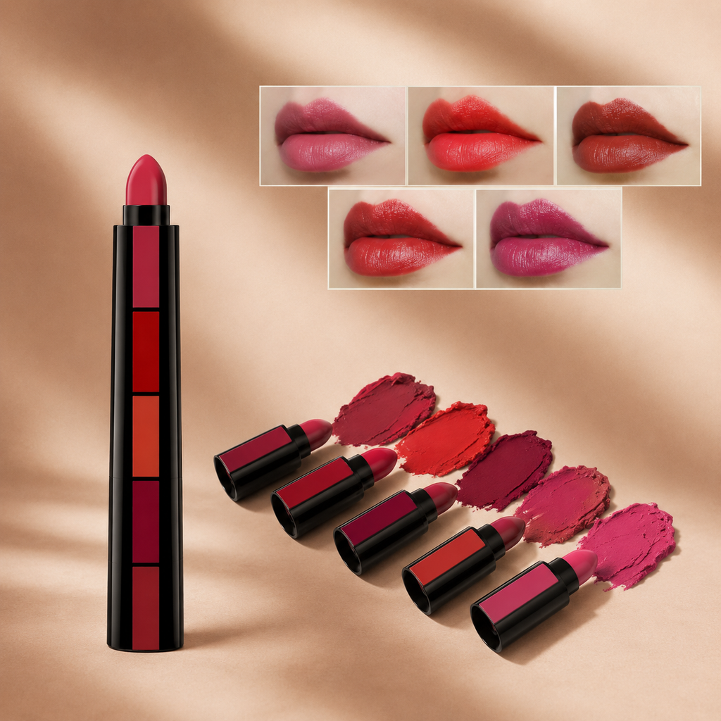 5-in-1 Matte Lipstick – Waterproof & Long Lasting Lip Color | 3.5g