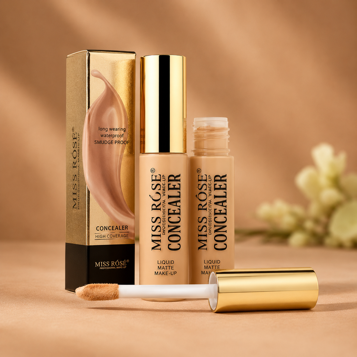 Miss Rose Perfect Cover 24H Concealer – Full Coverage Hydrating Liquid Concealer 15ml