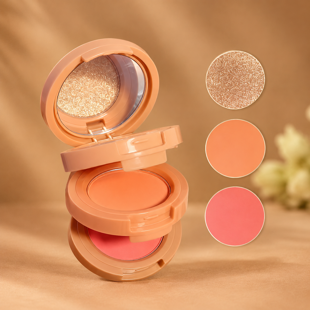 3-in-1 Matte Highlighter & Blush Palette – Imported Makeup Palette