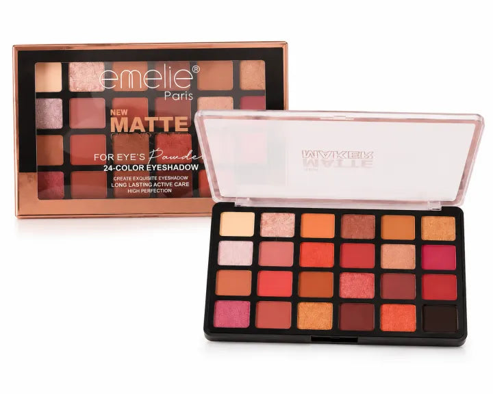 Emelie Paris Matte Maker 24 Colors Eyeshadow Palette – Highly Pigmented & Long Lasting