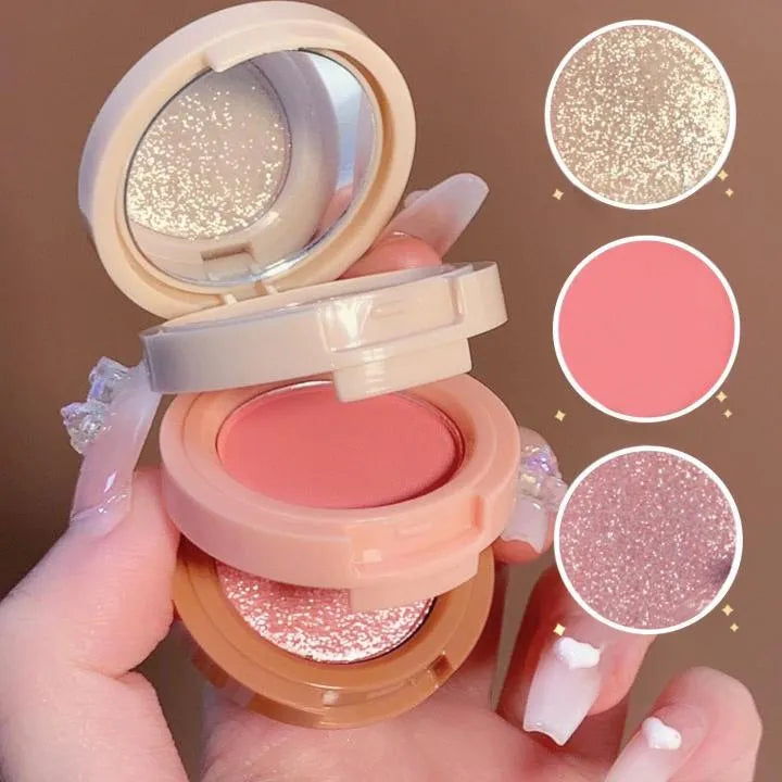 3-in-1 Matte Highlighter & Blush Palette – Imported Makeup Palette