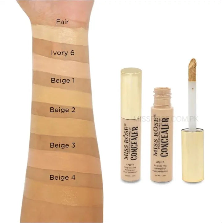 Miss Rose Perfect Cover 24H Concealer – Full Coverage Hydrating Liquid Concealer 15ml