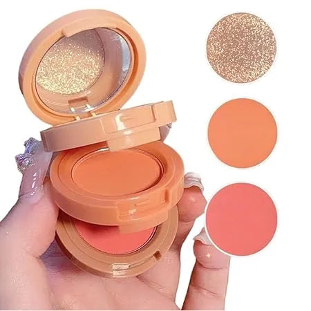 3-in-1 Matte Highlighter & Blush Palette – Imported Makeup Palette